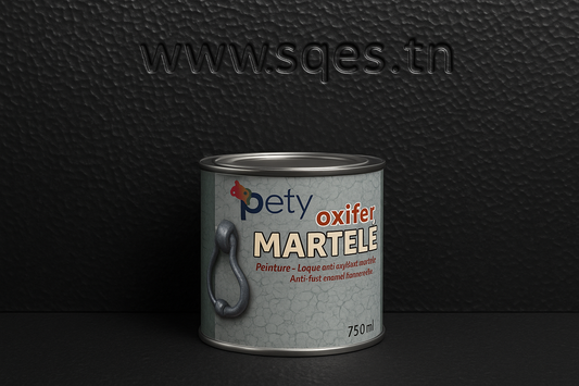 Oxifer Martelé Noir PETY 750ml – laque antioxydante 2en1 effet martelé, anti-rouille direct sur métal, finition noire sophistiquée intérieur et extérieur
