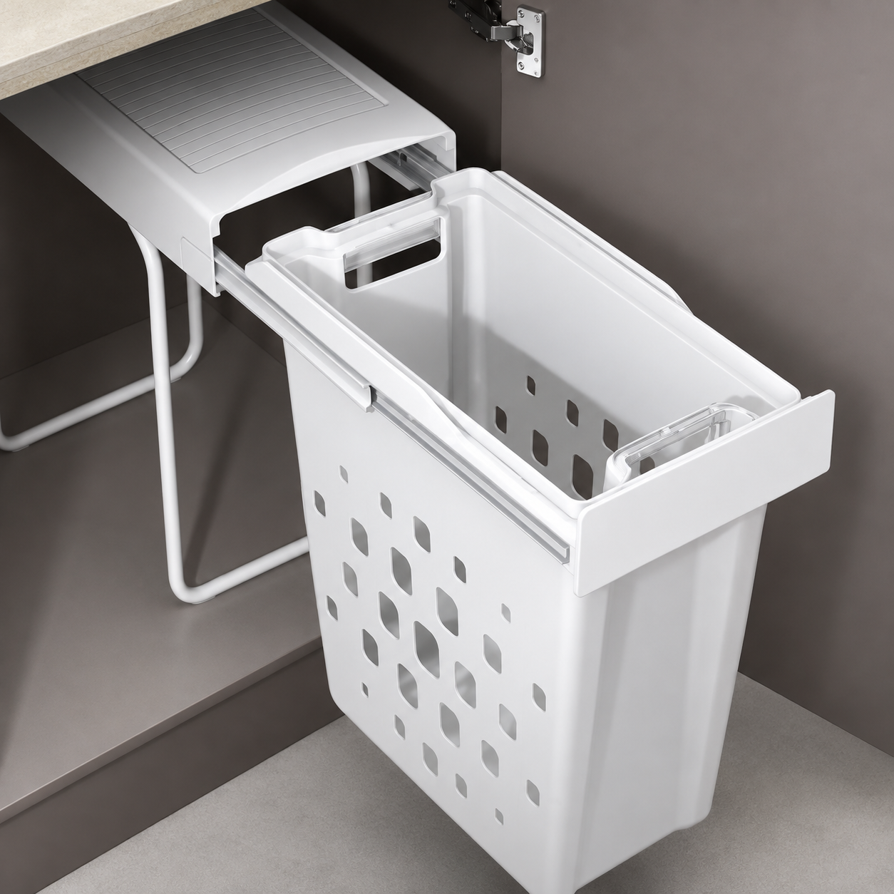 Panier à Linge Encastrable Gollinucci 1294 Blanc – 40 L – Sortie Totale – 255 × 450 × 537 mm – CEG Réf. 4090ACC1294 | SQES Tunisie
