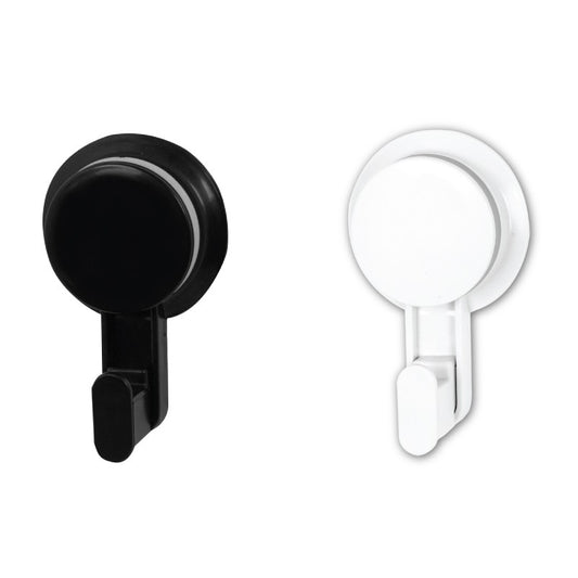 Patère à ventouse ABS EJIM fixation sans perçage – disponible en noir et blanc pour salle de bain et douche
