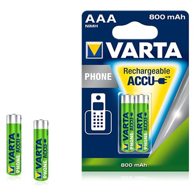 VARTA Pile Rechargeable Recycled LR3 BP2 800mAh - Pack de 2