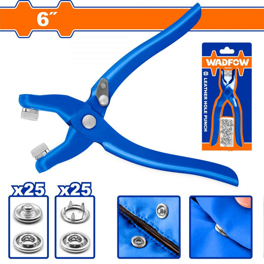 Pince Presse-Bouton WADFOW WLH4601 6" — 50 Œillets + 25 Boutons-Pression + 25 Anneaux Couture | SQES Tunisie
