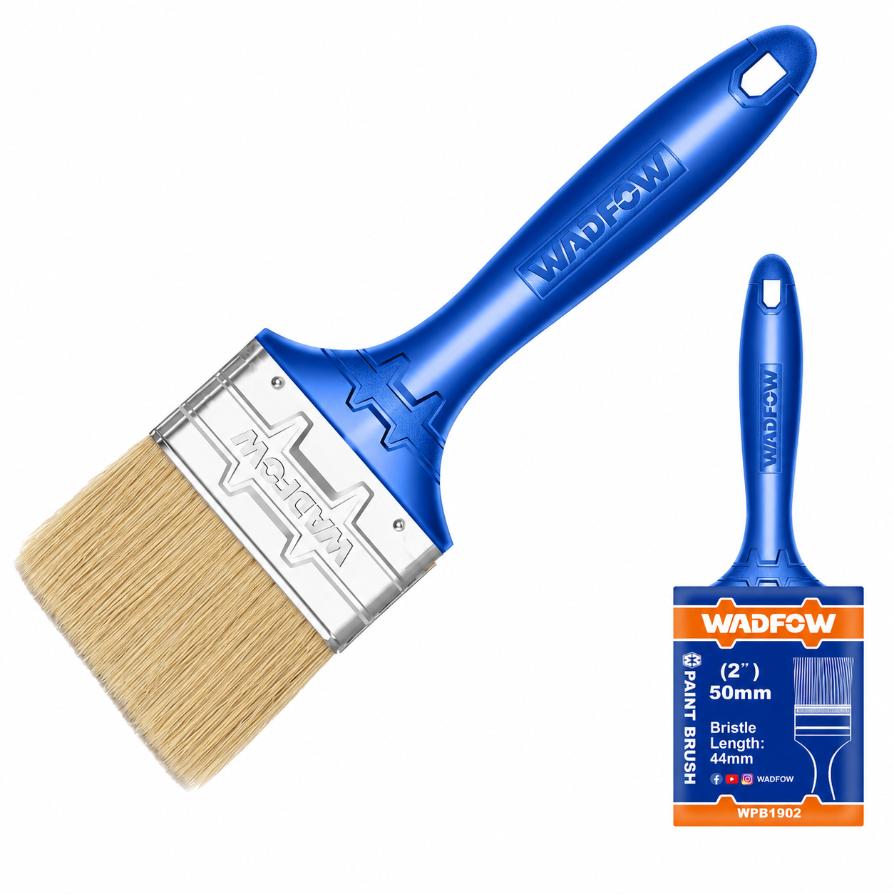 Pinceaux plats manche plastique WADFOW en 5 tailles : N°25, 38, 50, 63 et 75. Peinture murs, boiseries et finitions. Livraison en Tunisie — SQES.