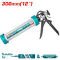 Pistolet à calfeutrer TOTAL 12" (300mm) – vérin double effet, cylindre aluminium Ø51mm, double cœur, silicone et mastics, étanchéité professionnelle
