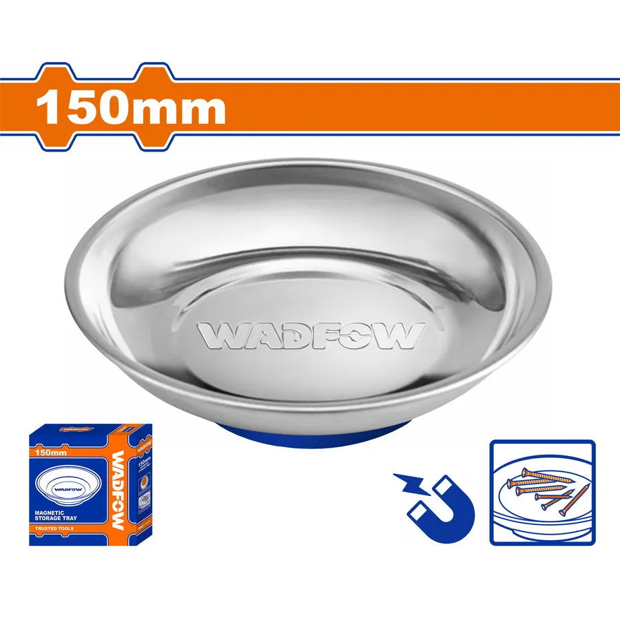 Plateau Magnétique Acier Inoxydable WADFOW WMC6001 — 150mm Caoutchouc Anti-Rayures Vis Écrous Atelier | SQES Tunisie
