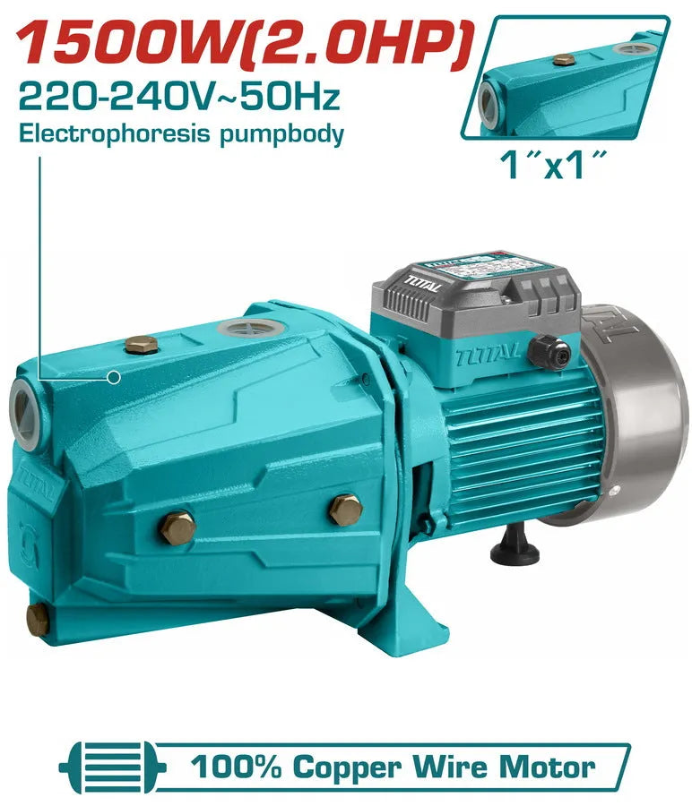 Pompe à Jet Auto-Amorçante TOTAL TWP315006 1500W 2CV Refoulement 60m 100L/min — SQES Tunisie
