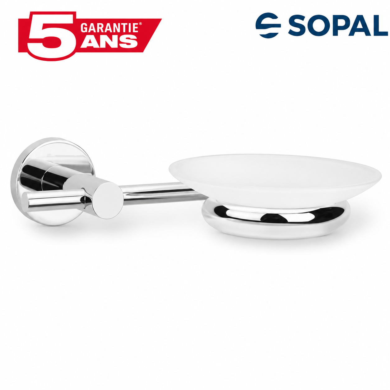 Porte-savon SOPAL Série Yasmine réf. SB31A04 en inox brossé, fixation murale, résistant à l'humidité | SQES Tunisie
