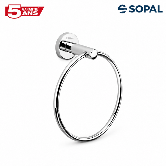Porte-serviette rond SOPAL Série Yasmine réf. SB62A04 en inox brossé, fixation murale, design moderne | SQES Tunisie
