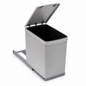 Poubelle Encastrable 1 Bac Gollinucci 281MT Inox/Gris – 16 L – Hauteur 360 mm – Larg. Min. 300 mm – CEG Réf. 4090ACC281 | SQES Tunisie
