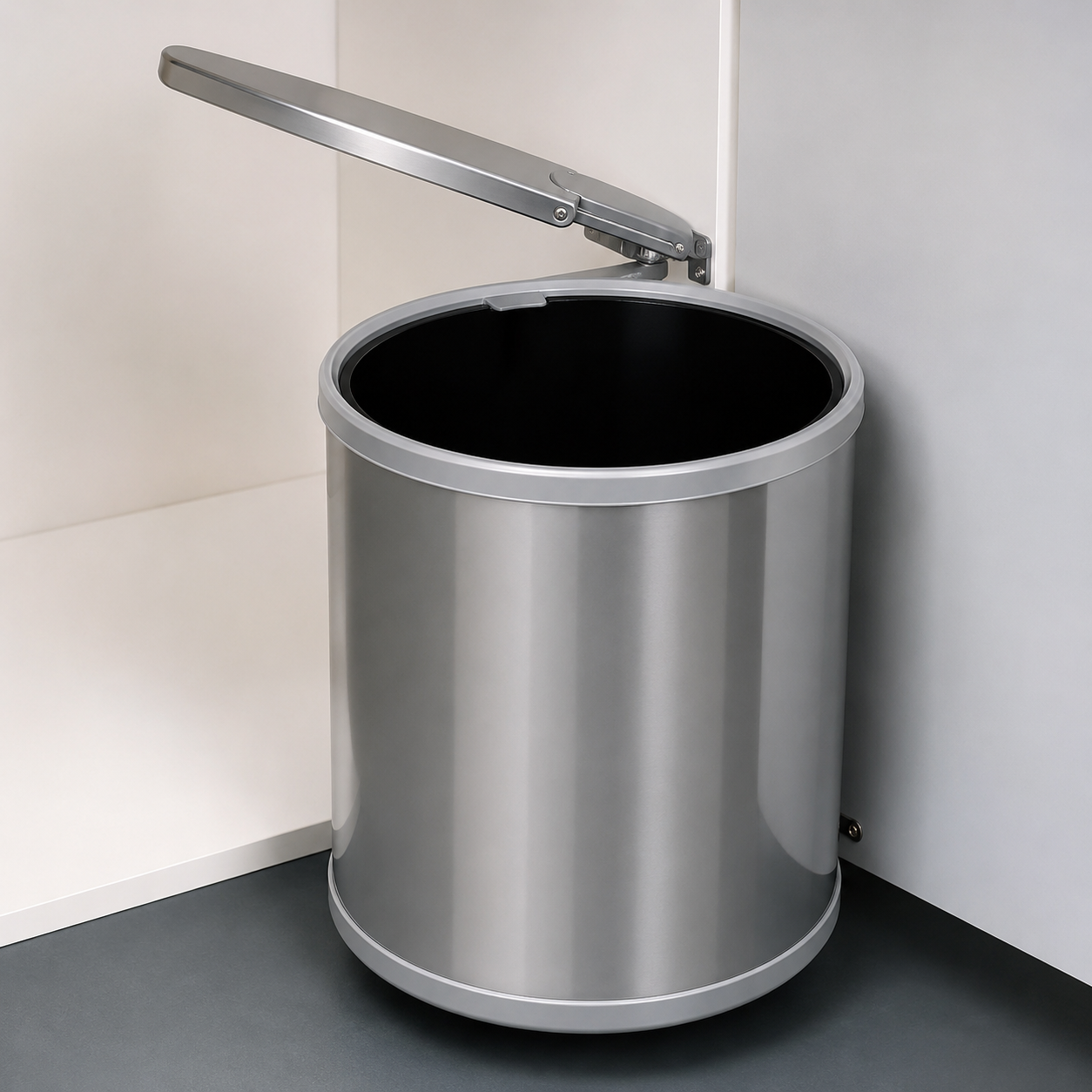 Poubelle Encastrable Gollinucci P/272 – 13 L – Fixation Porte – Hauteur 355 mm – Inox/Gris P/272MT– CEG Réf. 4090ACC272 | SQES Tunisie
