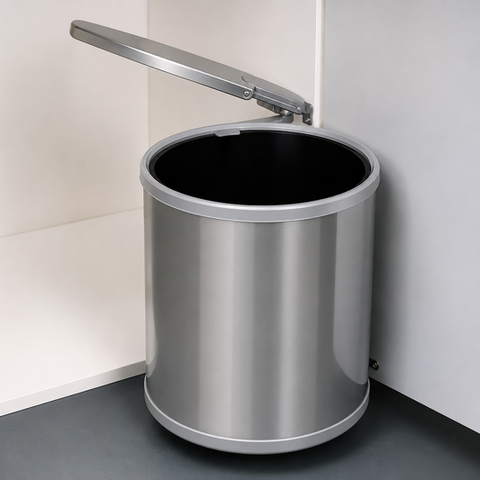 Poubelle Encastrable Gollinucci P/272 – 13 L – Fixation Porte – Hauteur 355 mm – Inox/Gris P/272MT– CEG Réf. 4090ACC272 | SQES Tunisie
