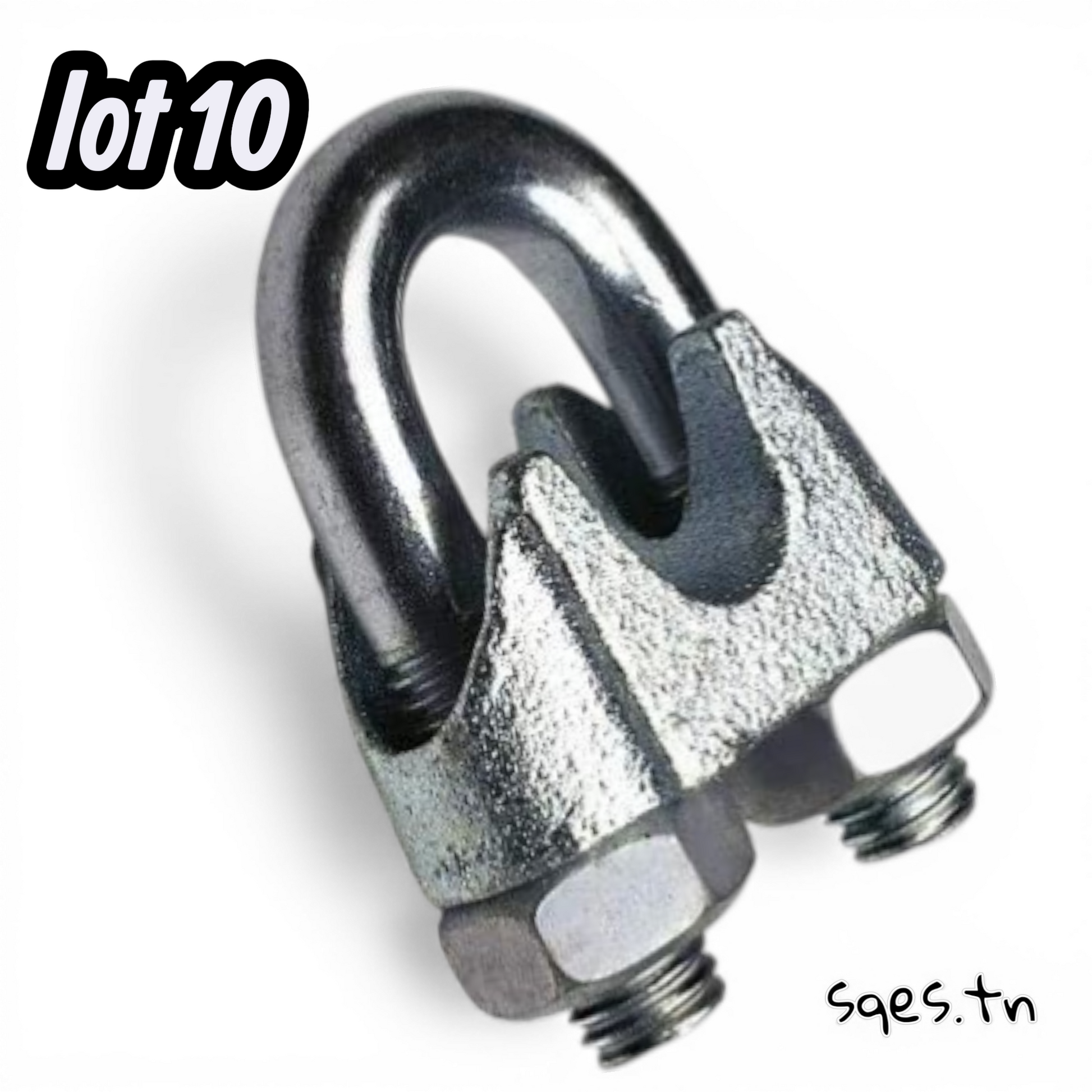Paquets, Collier de Câble en Acier M4 3/16 Pouce, Fixation en U, Utilisé pour Tout Qui Entraîne des Colliers de Câble : Élévation, Systèmes de Garde-corps Temporaires, Sécurisation de Charges, Suspension de Bannières ou Drapeaux