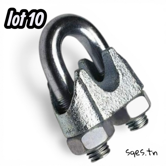 Paquets, Collier de Câble en Acier M4 3/16 Pouce, Fixation en U, Utilisé pour Tout Qui Entraîne des Colliers de Câble : Élévation, Systèmes de Garde-corps Temporaires, Sécurisation de Charges, Suspension de Bannières ou Drapeaux