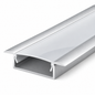 Profilé LED aluminium Silver FBS GROUP disponible en 8×14, 10×10, 15×20 et 30×15 mm pour installation de rubans LED.