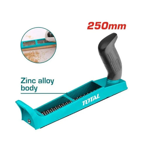 Rabot manuel TOTAL 25cm – bois et plâtre, 800g, finition précise et uniforme, prise en main ergonomique, menuiserie professionnel
