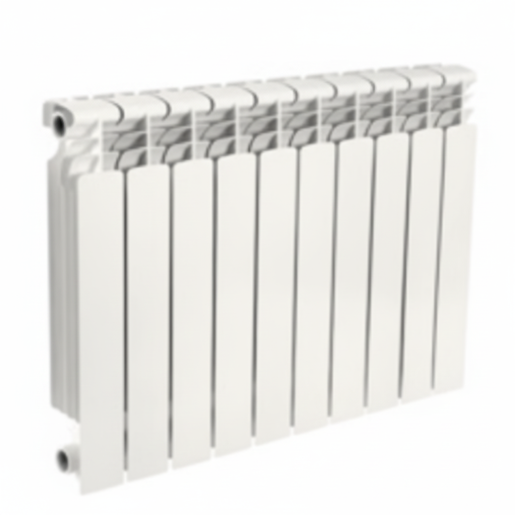 Radiateur aluminium blanc 10 sections H500mm SIM fond blanc studio