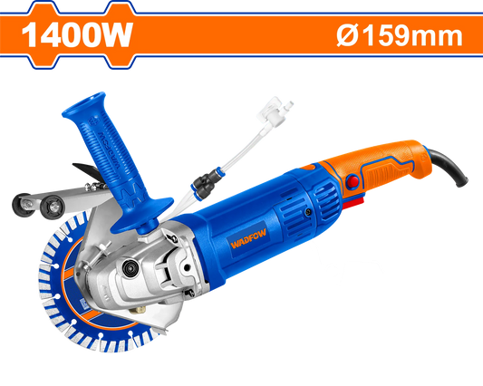 Rainureuse à Béton WADFOW WWAL151401 — 1400W 8900tr/min Disque 159mm Coupe 44mm Kit Complet Chantier | SQES Tunisie
