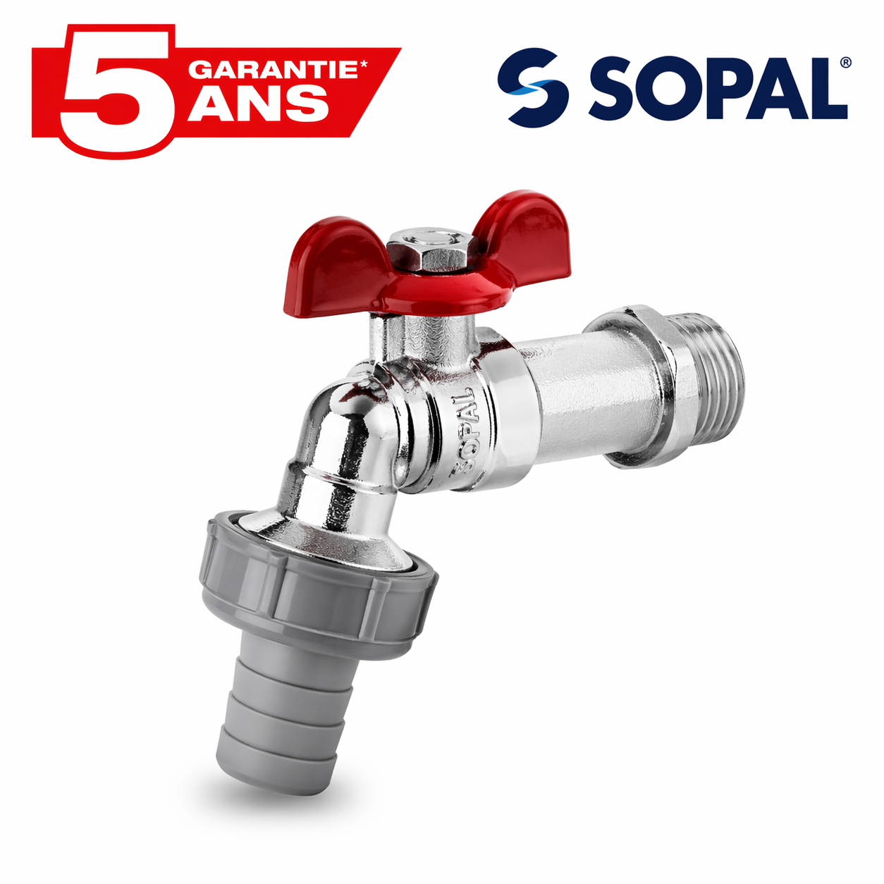 Robinet de jardin sphérique SOPAL 0154A03 raccordement G1/2" mâle fileté, pression 16 bar | SQES Tunisie
