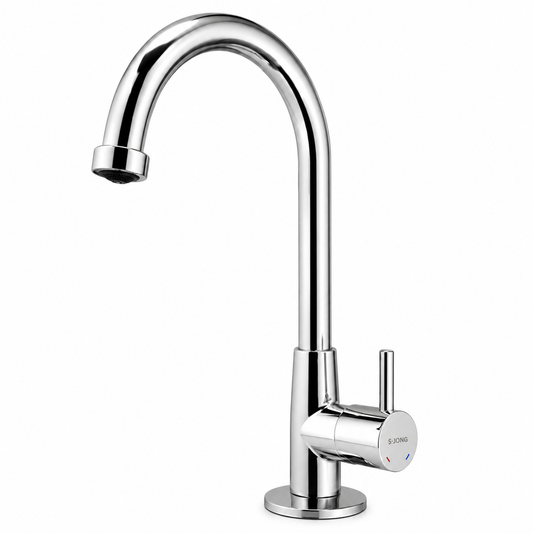 SOPAL Robinet Vertical Série RAFRAF Chrome Brillant Réf. 06EWA04 — Bec Orientable, Tête Céramique Économie d'Eau, Quart de Tour, Flexibles Souples, NF EN ISO 1456, Laiton, Garantie 5 Ans, Made in Tunisia | SQES Tunisie
