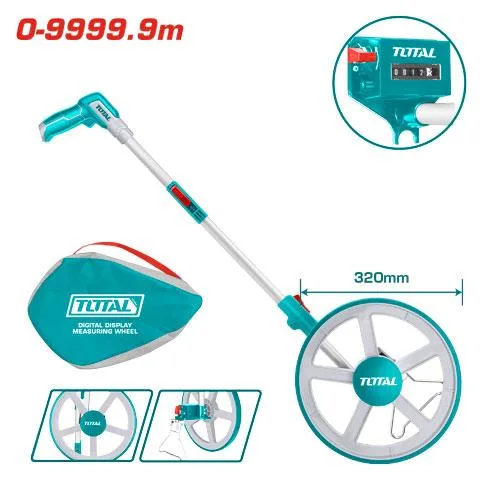 Roue de mesure TOTAL TMT19945 0-9999,9m roue 320mm périmètre 1000mm résolution 0,1m topographie – SQES Tunisie
