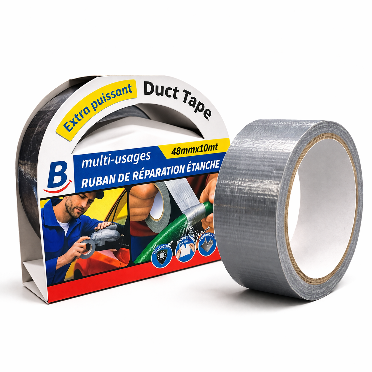 Ruban adhésif toile ultra-résistant, idéal pour la fixation, le gainage, la réparation et le maintien sur tous types de surfaces.