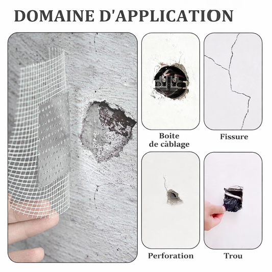 Boss Tape Wall Patch Rustine Murs Plafonds 15x15cm - Aluminium Fibres - SQES ariana