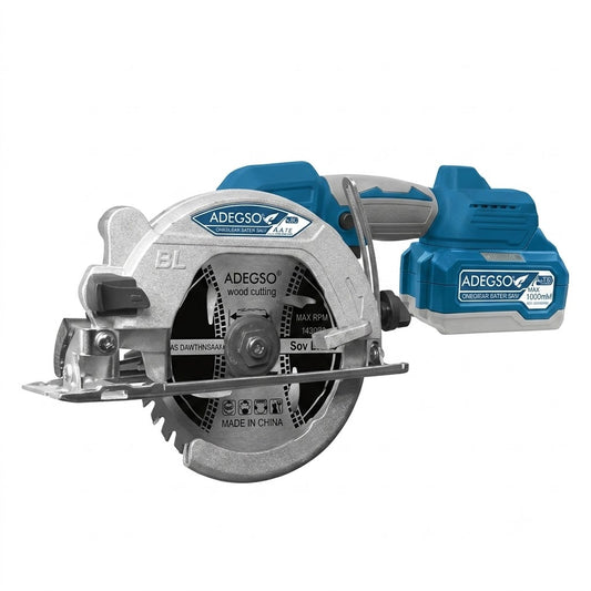 Scie circulaire à main brushless ADEGSO AD-40267 21 V 140 mm avec 2 batteries | SQES Tunisie
