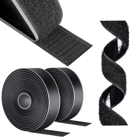 Scratch autocollant double face noir 100cm x 2cm – ruban fixation adhésive, bricolage, organisation et DIY
