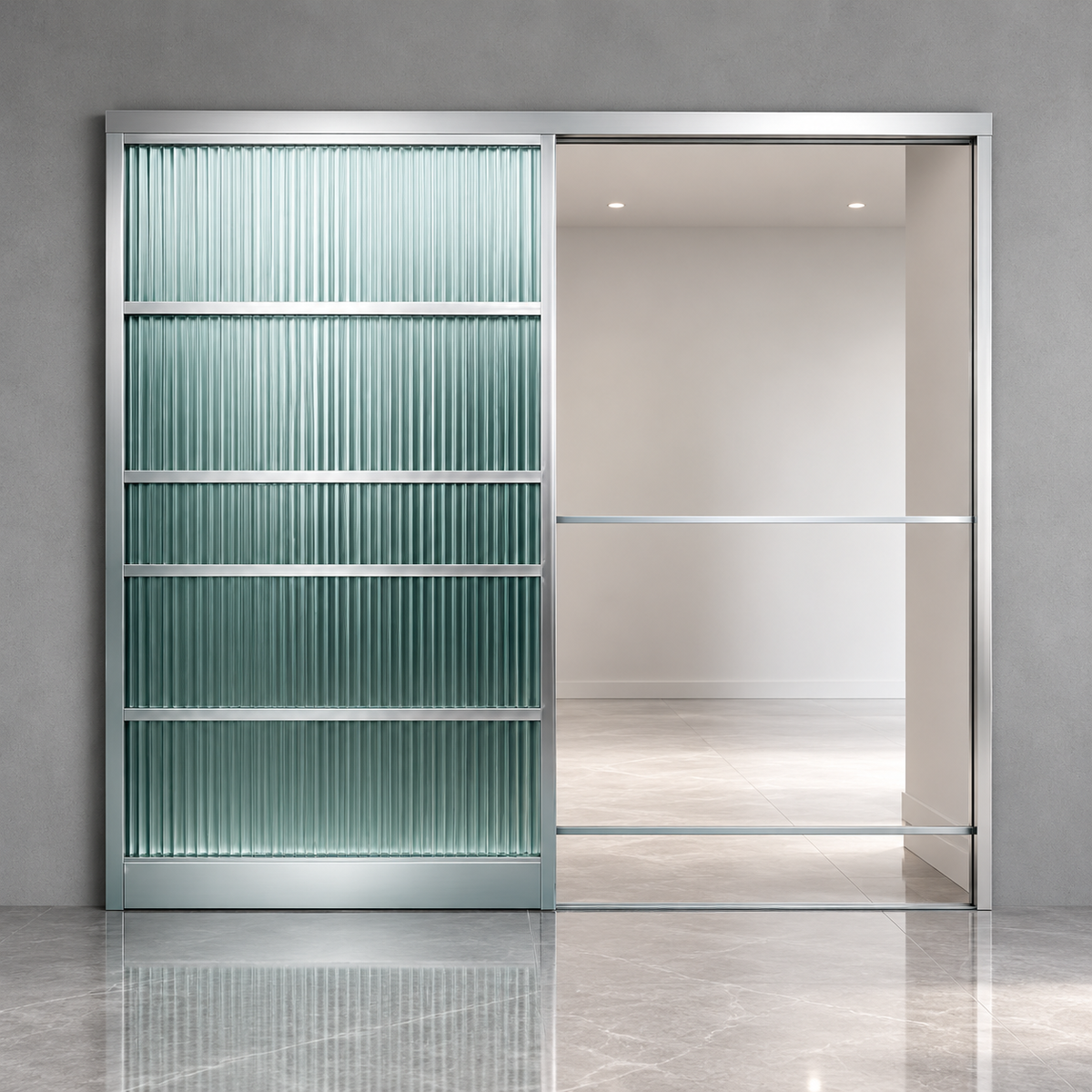 Système SCRIGNO pour porte coulissante escamotable 1 vantail, version plâtre, dimensions indiquées 800×2100×100 mm. Réf. 4198AQ802.