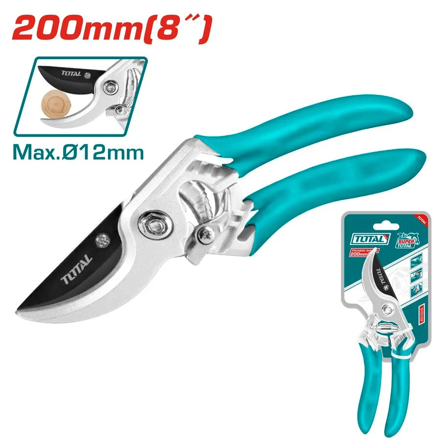Sécateur de jardin TOTAL THT0109 20cm – lame robuste, poignée ergonomique antidérapante, taille fleurs arbustes petites branches
