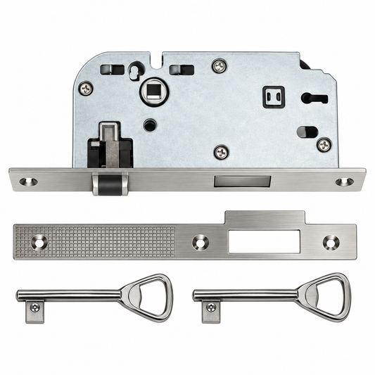 Serrure encastrée PT 240C ART DOOR — finitions Noir et Satiné, serrurerie encastrée pour porte, quincaillerie et sécurité de porte | SQES Tunisie

