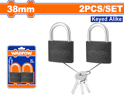Set 2 Cadenas WADFOW WPD5442 — 38mm Fer Même Clé Valise Casier Portail Intérieur Extérieur Sécurité | SQES Tunisie
