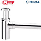 Siphon Rond Chromé SOPAL 1908A04 — Drainage Efficace Lavabo Inox Résistant Corrosion | SQES Tunisie
