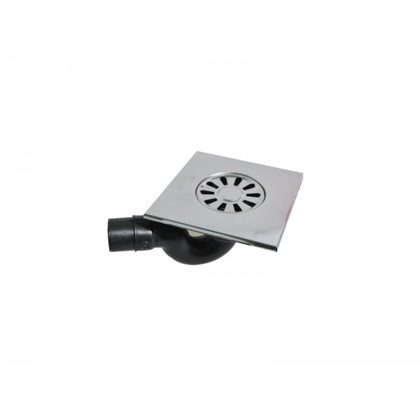 Siphon Siphoïde PVC Grille Inox 15x15 cm EJIM – Anti-Odeur Anti-Insectes