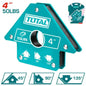 Support de soudage magnétique TOTAL – 3 angles 45°/90°/135°, force 75 lb, acier robuste, disponible en 4"
