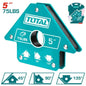 Support de soudage magnétique TOTAL – 3 angles 45°/90°/135°, force 75 lb, acier robuste, disponible en 5"

