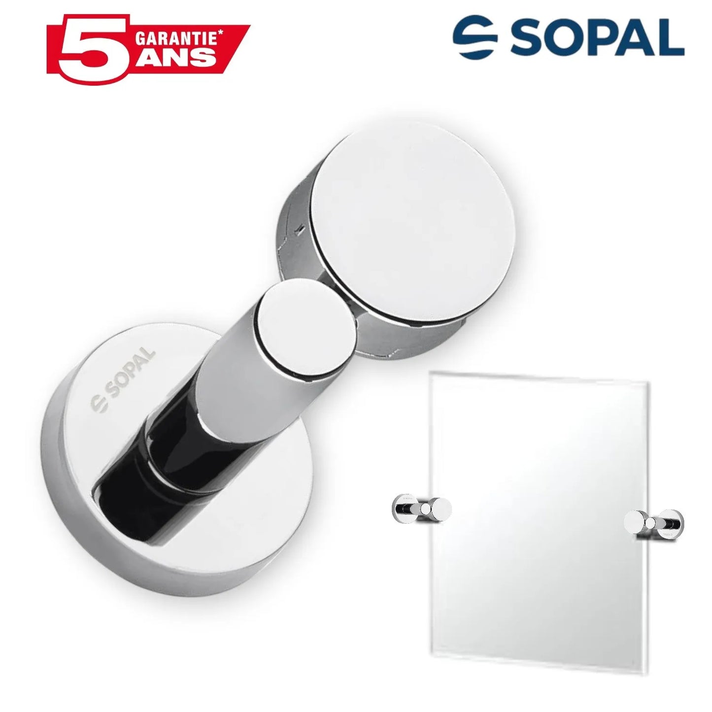 Support de Miroir Pivotant SOPAL Série Yasmine SB78A04 — Fixation Murale Salle de Bain | SQES Tunisie

