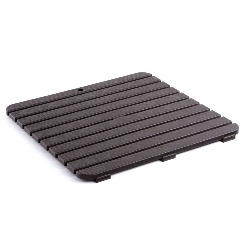 CAILLEBOTIS 55x55 FONCÉ - Tapis Douche Antidérapant Effet Bois