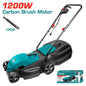 Tondeuse à gazon électrique TOTAL TGT612131 1200W – coupe 32cm, 2800 tr/min, hauteur 28/48/68mm, bac 28L, zone 500m², cadre plastique léger
