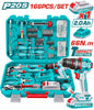 Coffret Outils 20V Perceuse Visseuse Brushless 166 Pièces TOTAL THKTHP41667