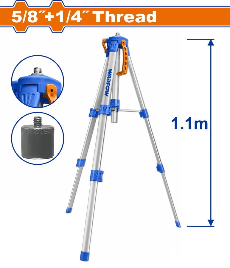 Trépied Aluminium WADFOW WLE9301 — 0.45-1.1m Filetage 5/8" 1/4" Support Niveau Laser Chantier Mesure | SQES Tunisie
