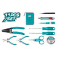 Trousse d'électricien TOTAL TKETS0111 11 pièces – pince bec long, coupante, ciseaux, dénudeur, tournevis, stylo test, couteau, ruban PVC, sac toile
