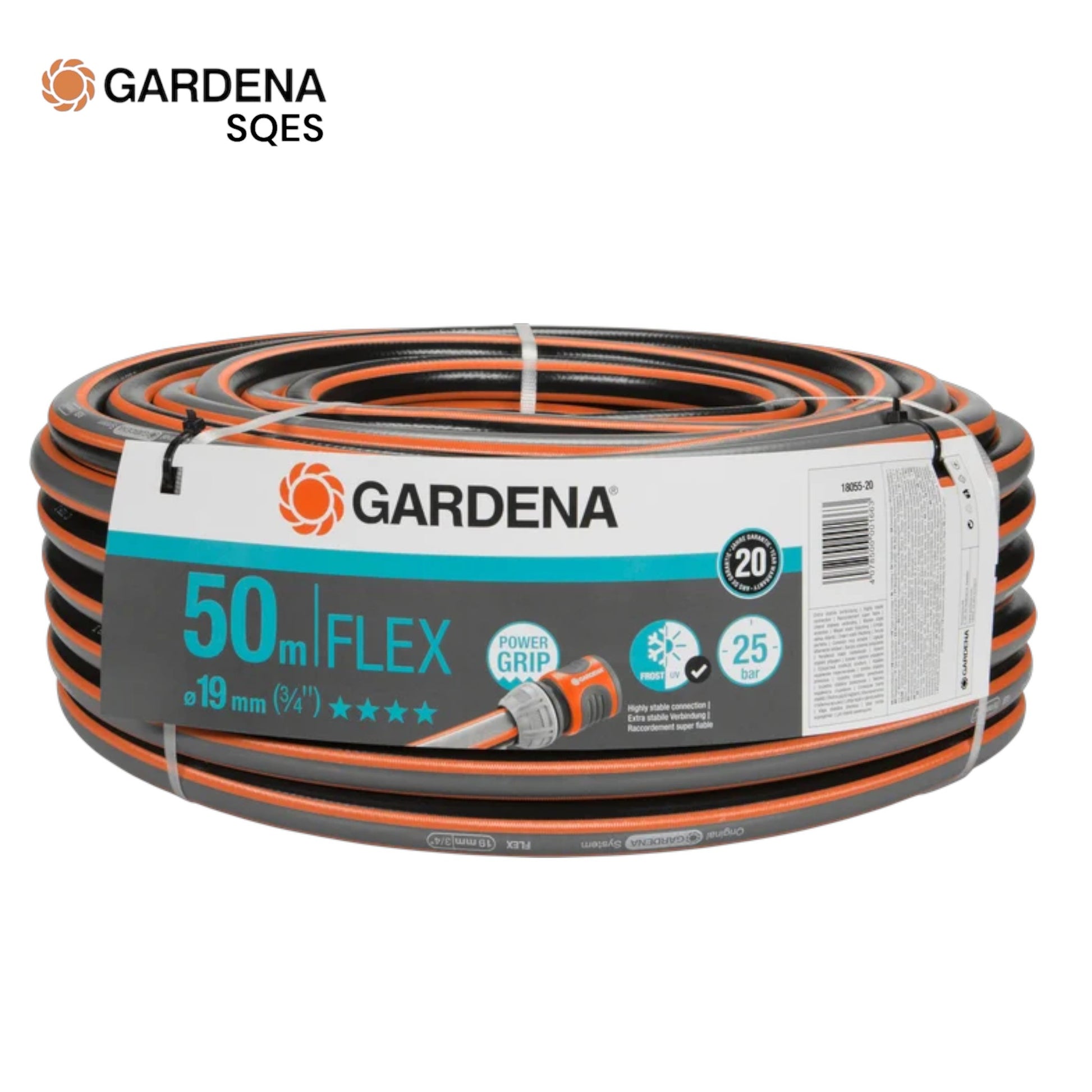 Tuyau d'Arrosage Comfort Flex 19 mm (3/4") 50m GARDENA Réf. 18055-20 — Débit Supérieur, Pression 25 Bar, Flexibilité Maximale, Très Grands Jardins | SQES Tunisie