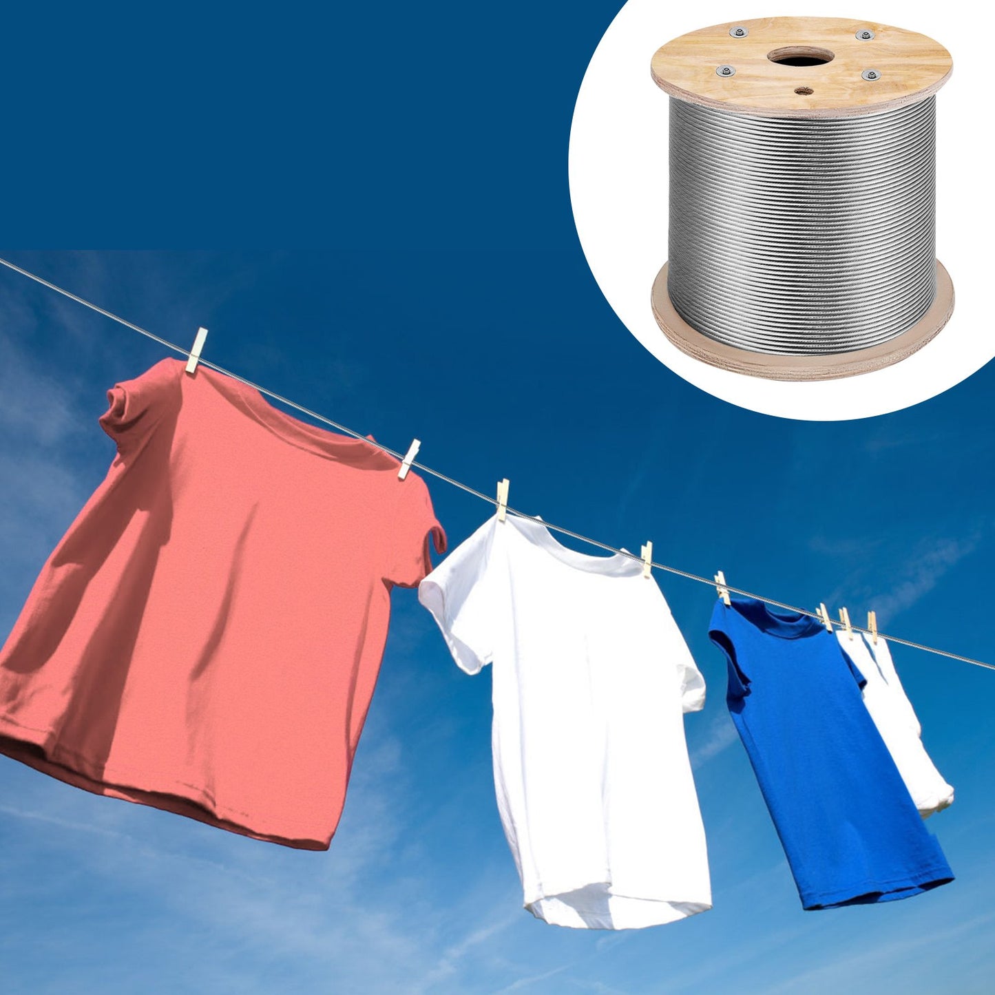 Cable en Acier Plastifié –  Rouleau 300 m