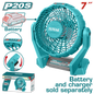 Ventilateur Sans Fil TOTAL TFALI2007 20V P20S 7 Pouces Inclinaison 360° Chantier — SQES Tunisie
