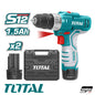 Visseuse Sans Fil TOTAL TDLI12202 12V 25Nm 2 Vitesses 0-1350tr/min 2×1.5Ah Li-Ion Chargeur LED — SQES Tunisie

