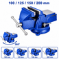 Étau Pivotant WADFOW 50 100 125 150 200mm — Étau d'Établi Fonte Robuste Serrage Métallurgie Menuiserie Chantier | SQES Tunisie
