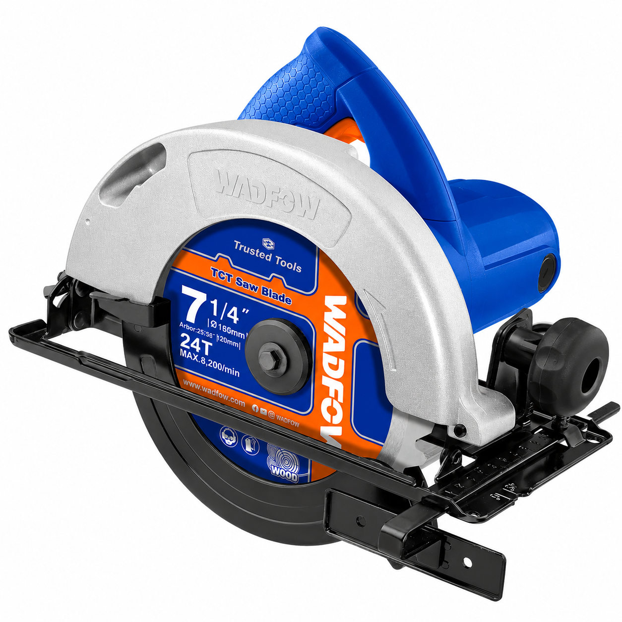Scie Circulaire Filaire 185 mm 1200W WADFOW WCW1512001 — Coupe Bois Panneaux Menuiserie Chantier BTP | SQES Tunisie
