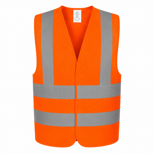 Gilet Haute Visibilité Orange XL WADFOW WRV1801 — Bandes Réfléchissantes EPI Sécurité Chantier BTP Voirie | SQES Tunisie
