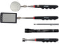 Jeu 5 outils télescopiques magnétiques YATO YT-06622, miroirs LED et pinces, inspection auto inox
