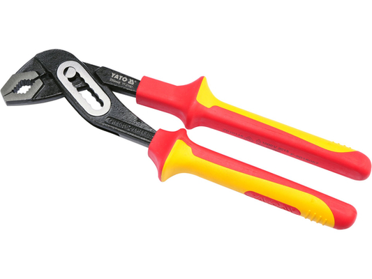 Pince multiprise VDE YATO YT-21161, 10" 250mm 1000V isolée, acier 60CrV chromé, électricien pro
